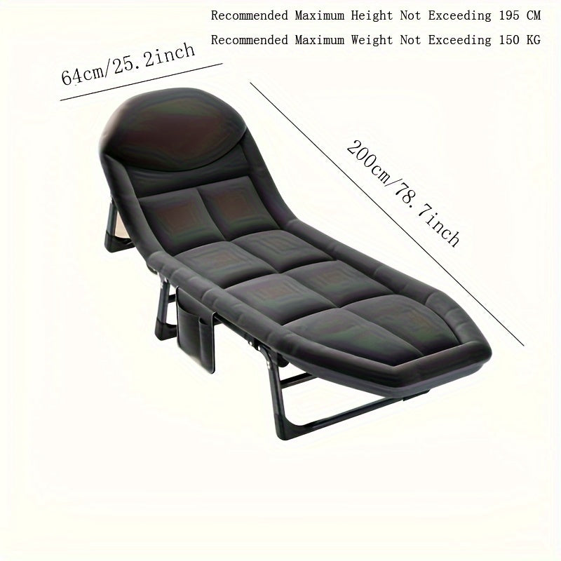 Portable Single Folding Bed with Phone Pocket