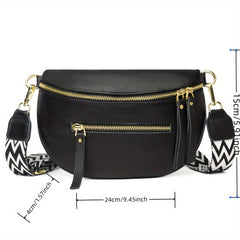 Fashionable Leather Women's Waist Pack with Adjustable Strap