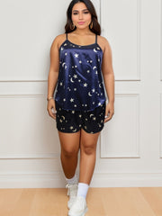  Star & Moon Print Cami Top & Shorts 2 Piece Set