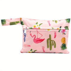 Waterproof Wet Dry Nappy Zipper Handbag Printed Baby Diaper Bag