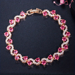 Colorful Zircon Chain Bracelet - Men's Gift for Women