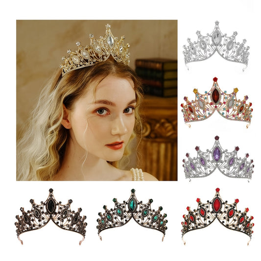 Baroque Style Crown Tiara Bridal Headwear