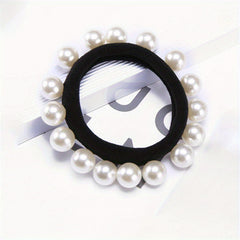 2pcs Pearl Hair Rope Head Accessories
