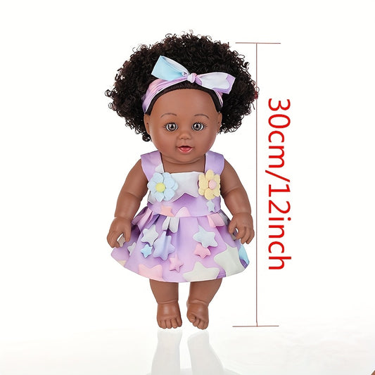 12" Anime Doll in Light Beige with Floral Outfits & Headbands