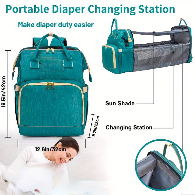 Functional Diaper Bag with Changing Pad Backpack Tote