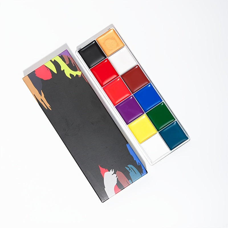 12 Colors Halloween Body Paint Paste Drama Makeup Palette