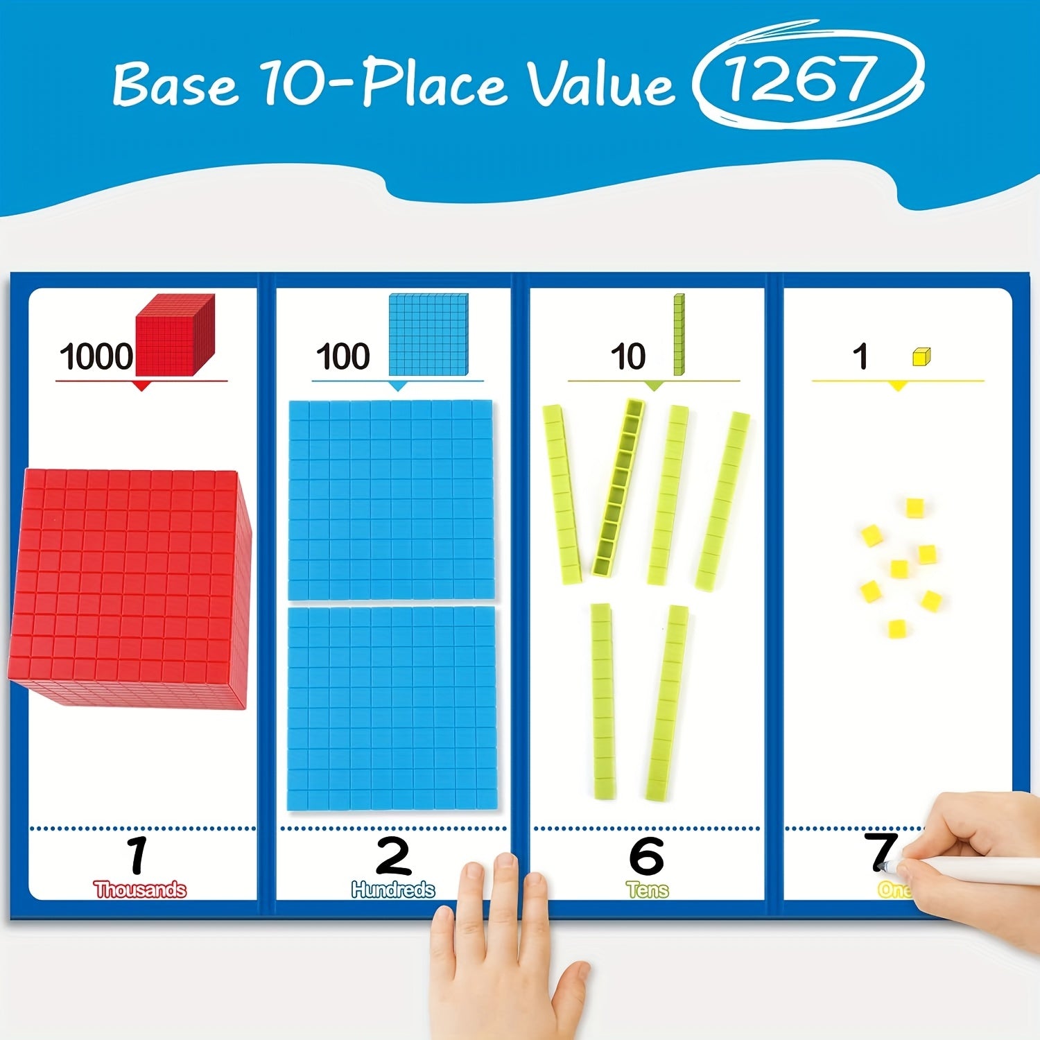136pc Base Ten Blocks & Activities Set for Math Education