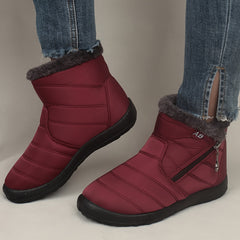 Fur Lined Thermal Winter Boots Side Zipper Warm Snow Boots