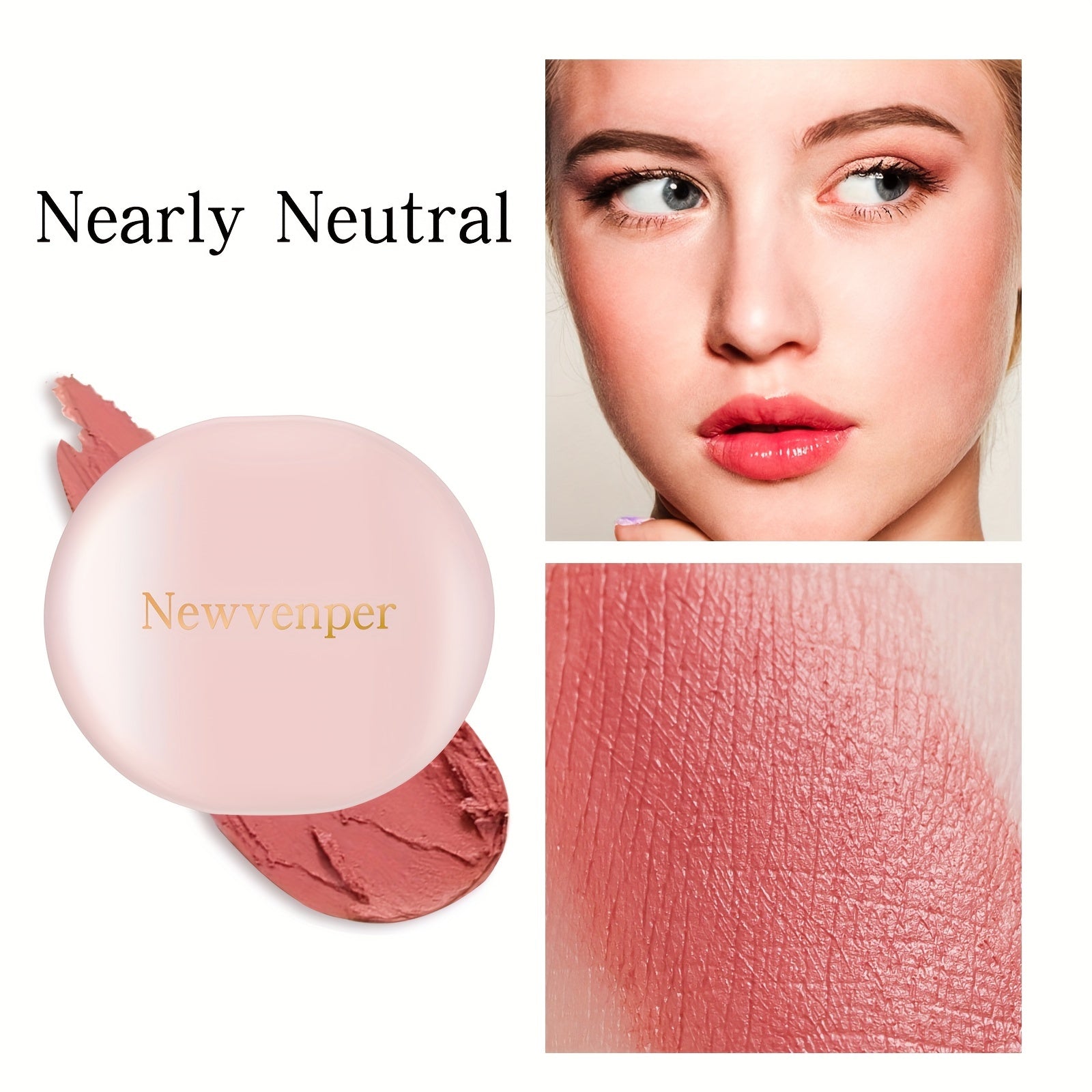 Waterproof 2-in-1 Cream Blush with Mirror for Cheeks Eyes Lips