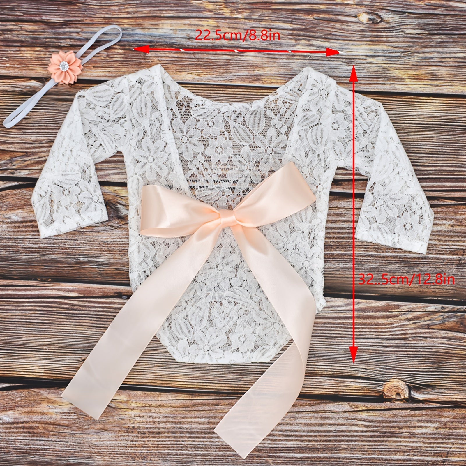 Newborn Clothes With Bowknot Lace Hairband
