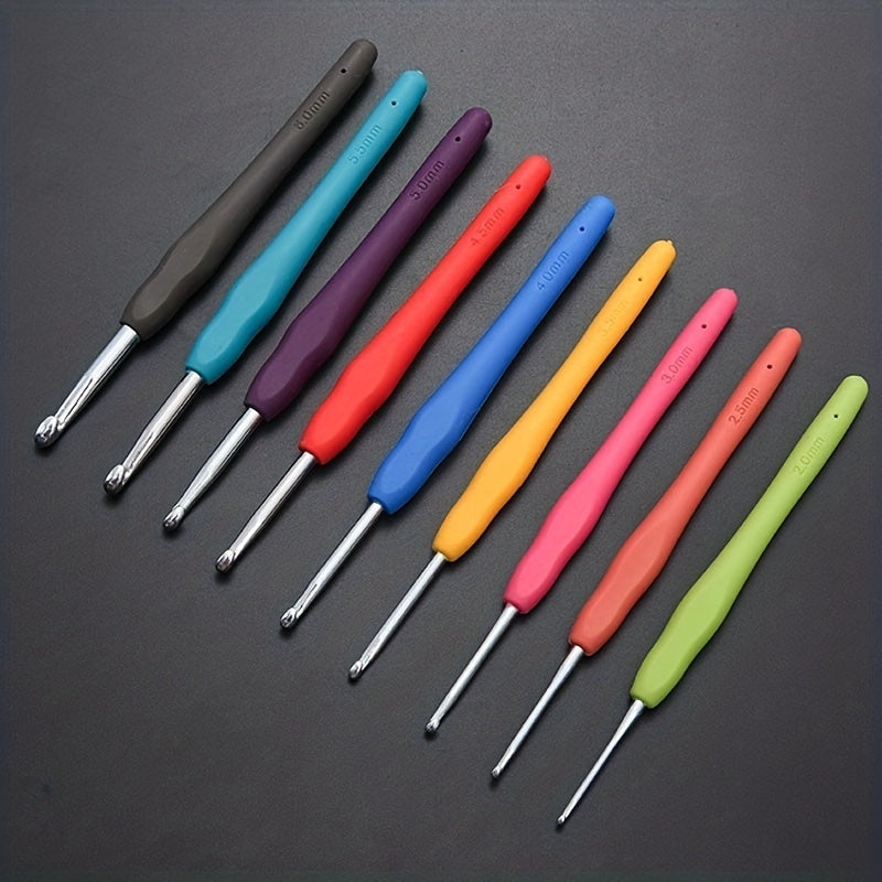 1pc Multicolor Handle Crochet Hook 2-10mm Knitting Tool for Handwork Hobby Craft