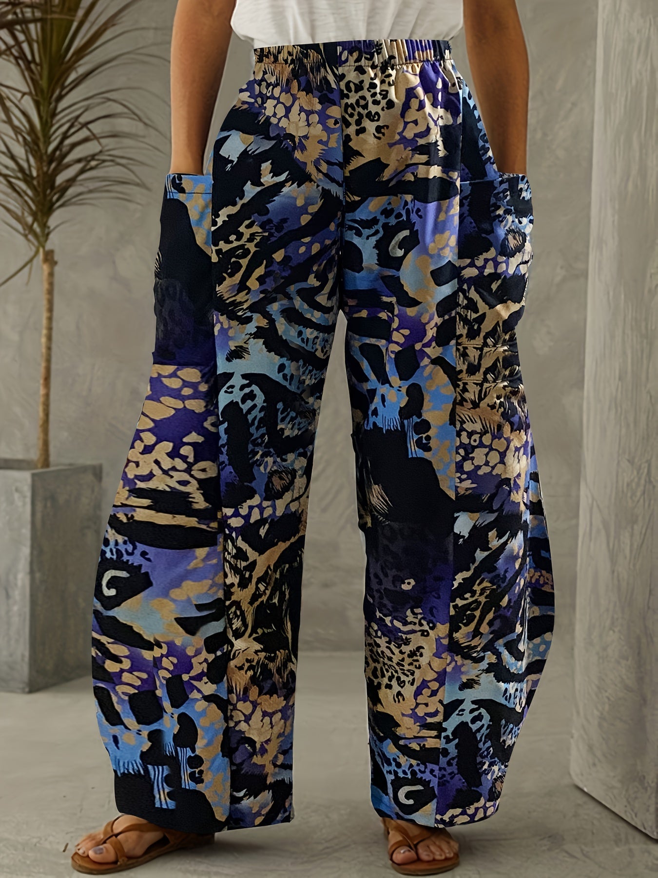  Retro Pants Women's Plus Wide Leg Trousers