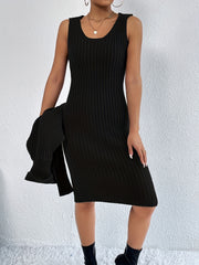 Casual Sweater Turtleneck Top & Bodycon Dress Set