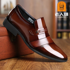 LAORENTOU Men's Pointed Toe Oxford Shoes Leather Dress Shoes