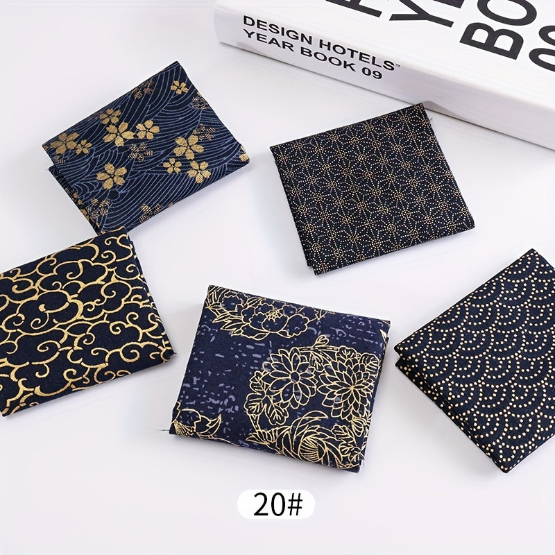 5pcs Bronzing Quilting Fabric Cotton Craft DIY Doll Clothes Fabric