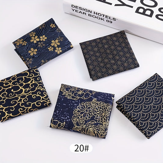 5pcs Bronzing Quilting Fabric Cotton Craft DIY Doll Clothes Fabric