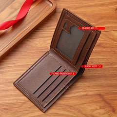 Men's Soft PU Leather Short Wallet Credit Card Holder Gift For Men