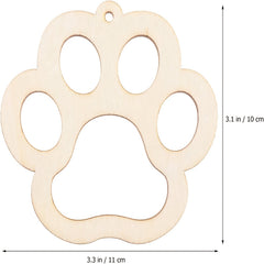 10pcs DIY Pet Paw Wooden Discs Create Your Own Crafts