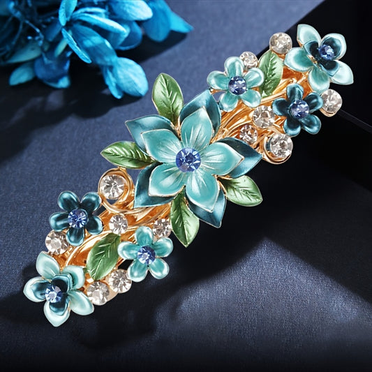 Alloy Colorful Flower Hair Clip Vintage Barrette Jewelry Hair Accessories