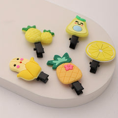 18pcs Baby Girls Fruit Hair Clip Pineapple Pear Duck Billed Clip