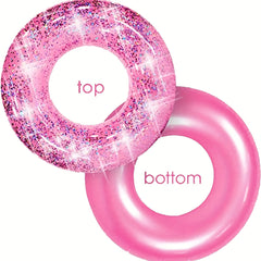 Glitter Swim Ring Inflatable Pool Tube for Kids & Adults