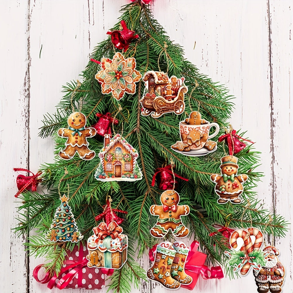 Gingerbread Man Christmas Decoration Pendant Set