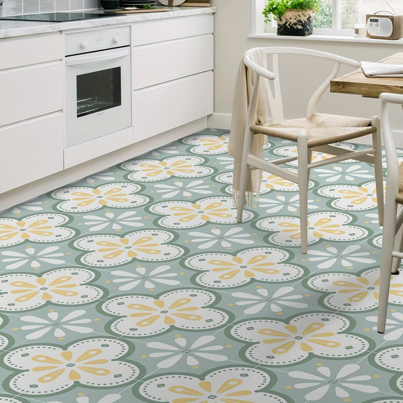 Moroccan Floor Tile Sticker 9pcs
