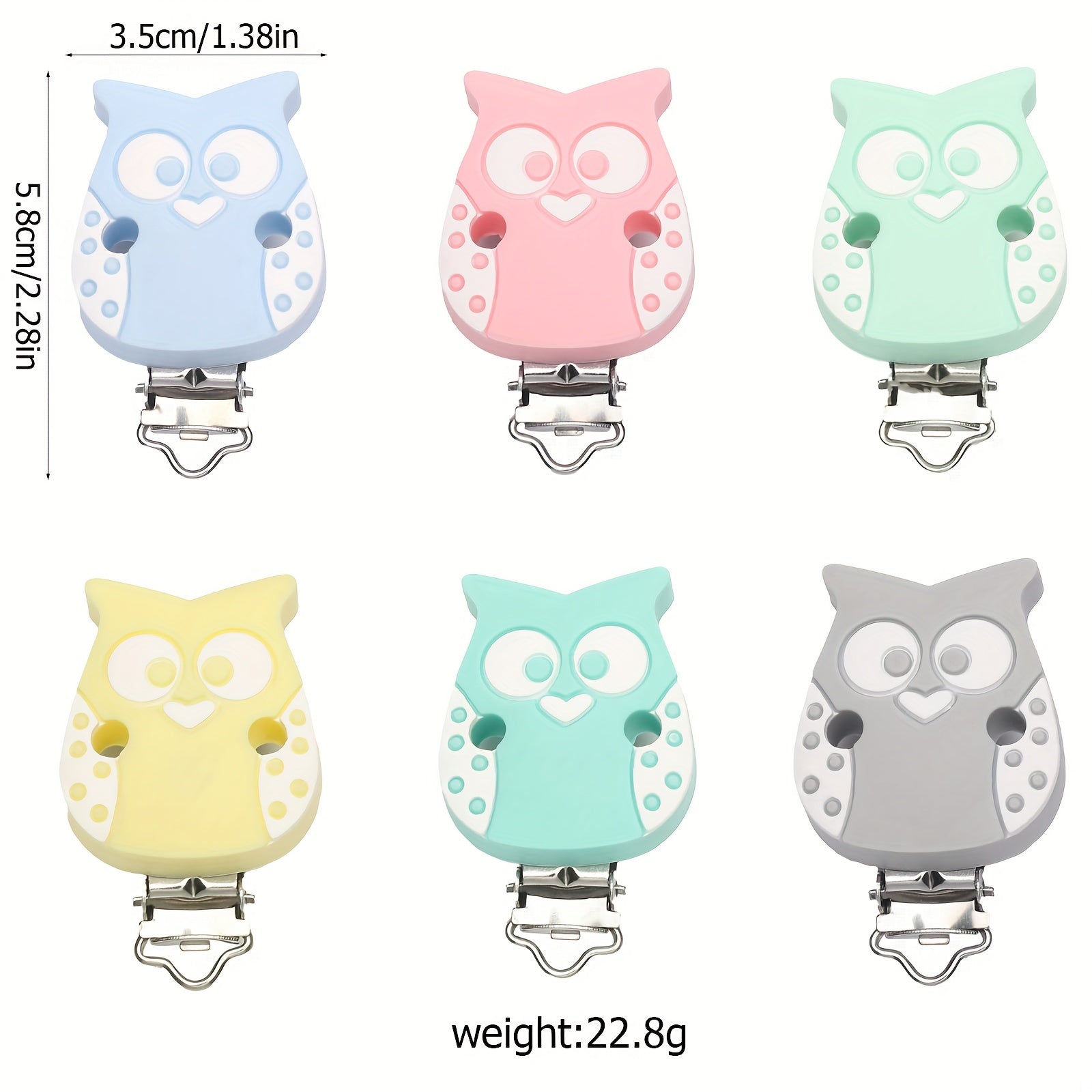 Silicone Owl Pacifier Clip for Babies 0-24 Months