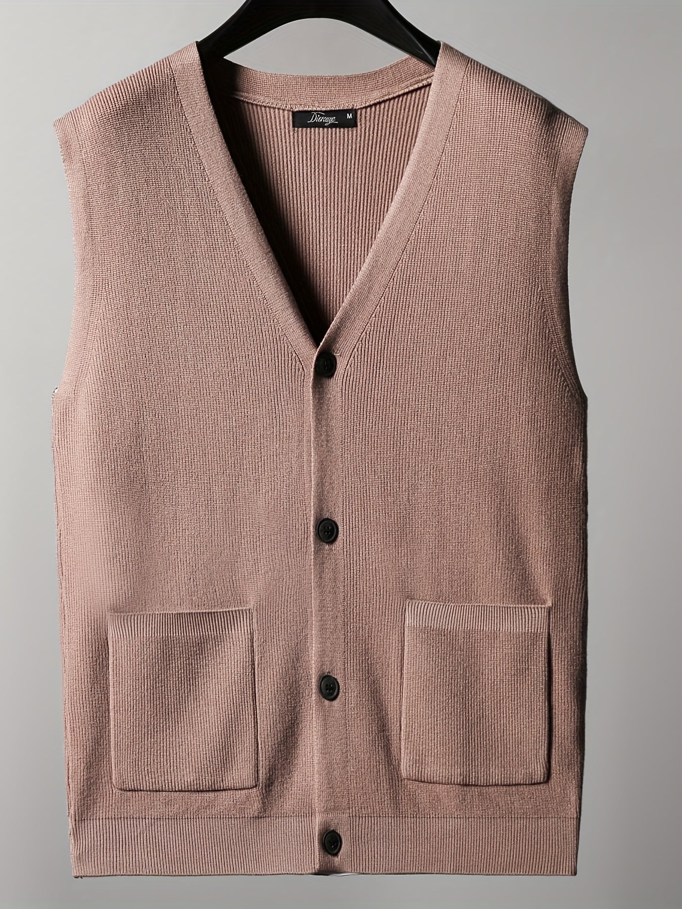 Men's V Neck Button Up Cardigan Vest for Fall Winter