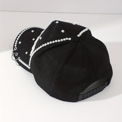 Pearl & Rhinestone Studded Queen Baseball Cap