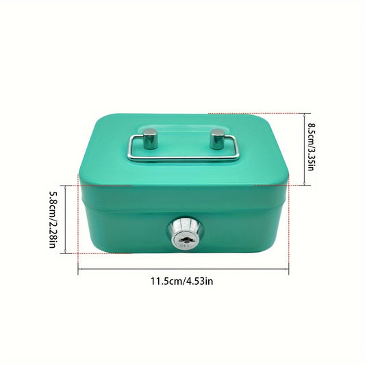 Metal Money Storage Box Locking Lid & Keys Home Dorm