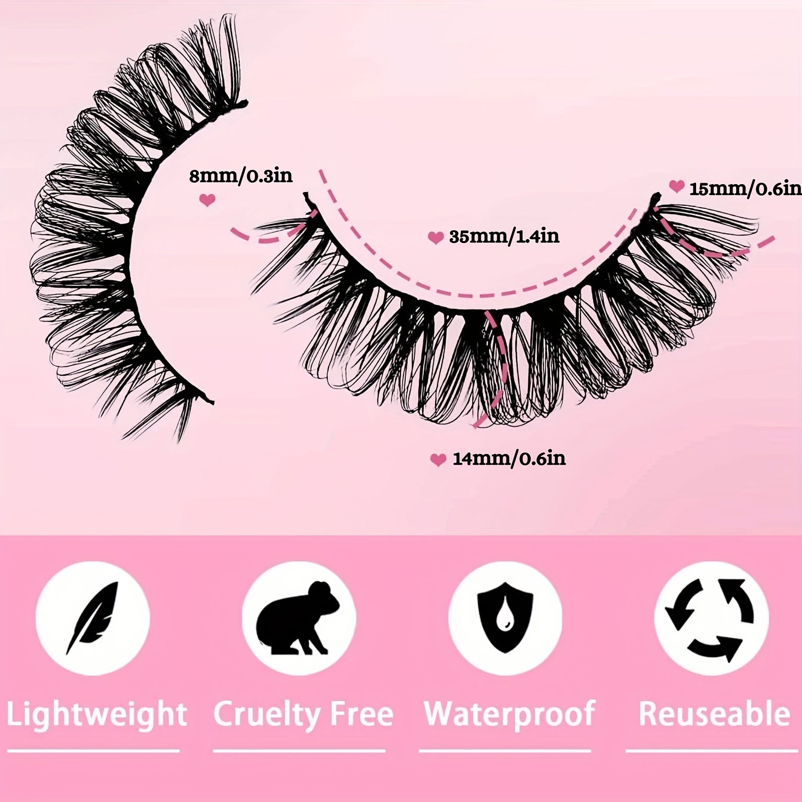3 Pairs Fluffy 3D Mink Lashes 100 Cruelty Reusable Natural Eyelashes