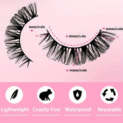 3 Pairs Fluffy 3D Mink Lashes 100 Cruelty Reusable Natural Eyelashes