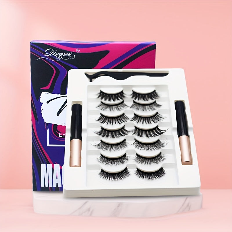 7 Pairs Magnetic Eyelashes Natural Look Easy To Put On, No Glue Needed