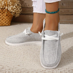 Women's Casual Canvas Slip-On Loafers Lightweight Walking Shoes