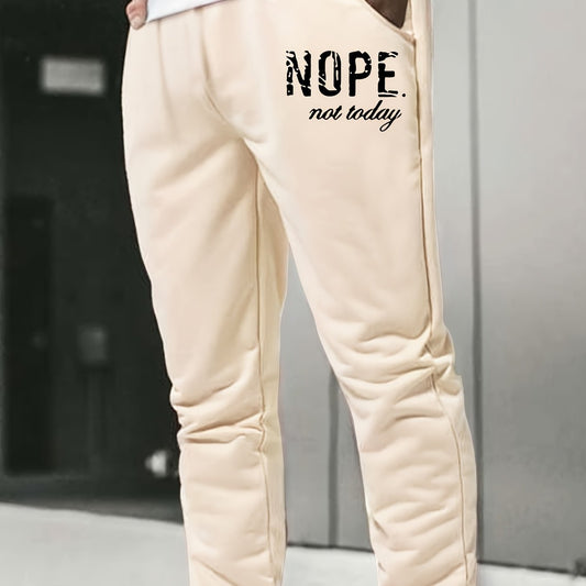 Men's Personality Graphic Print Elastic Waist Pants