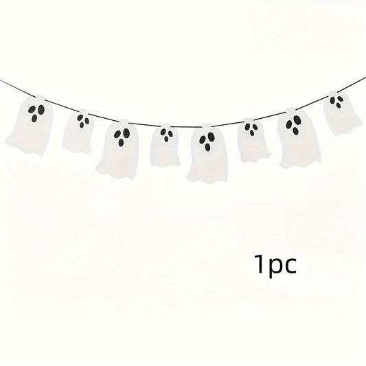 Halloween Hanging Ghost Flag Sparkling Party Banner Decoration