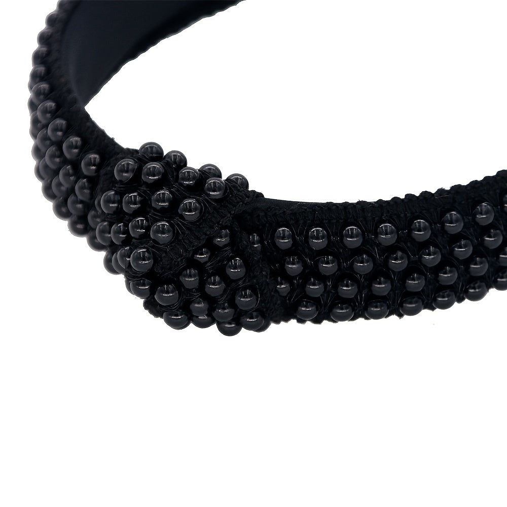 Pearl Headband for Girls - Wide Hair Hoop with Beads