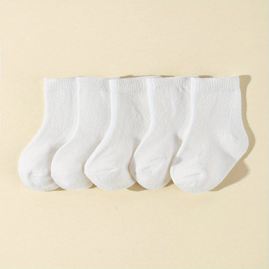 5 Pairs Soft Breathable Cotton Socks Baby Boys Girls