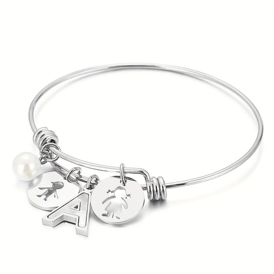 BFF English Letter A G Pendant Bracelet For Girls - Friends Gift