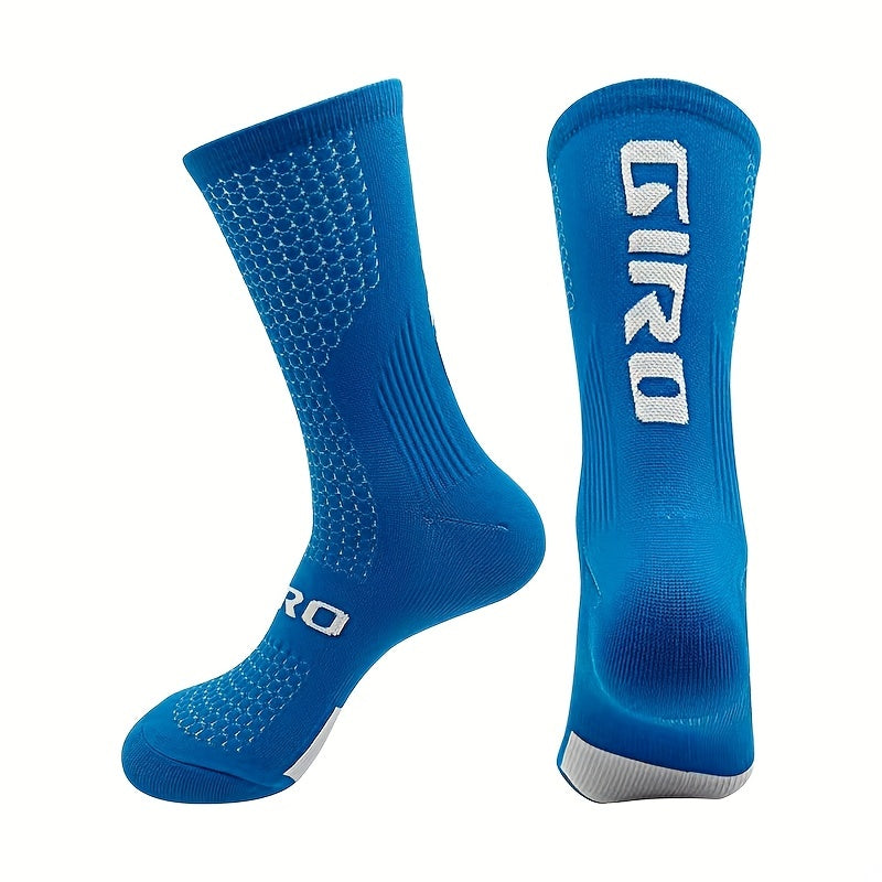 Breathable Mid Calf Sports Socks for Cycling Running - 1 Pair