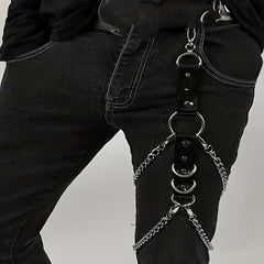 Punk Style Double Layer Tassel Metal Chain Hip Hop Retro Jeans Pendant