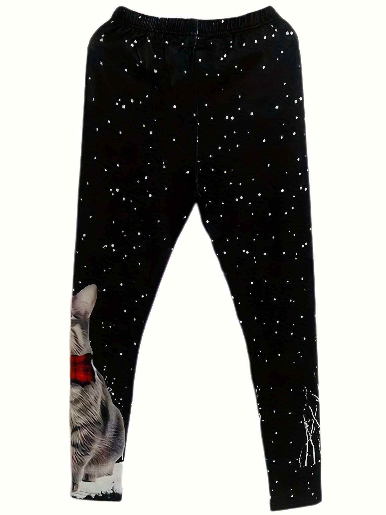 Cat Print Skinny Leggings High Waist Casual Leggings