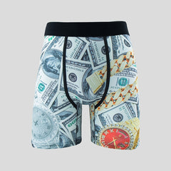 Men's Active Stretch Boxer Underwear Floral Tropical Flamingo