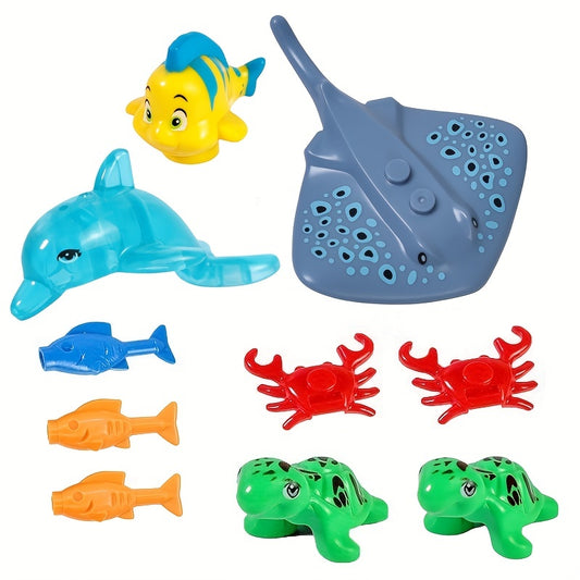 Underwater Animals Building Blocks Fish Rays Dolphins Turtles Octopus Lobster