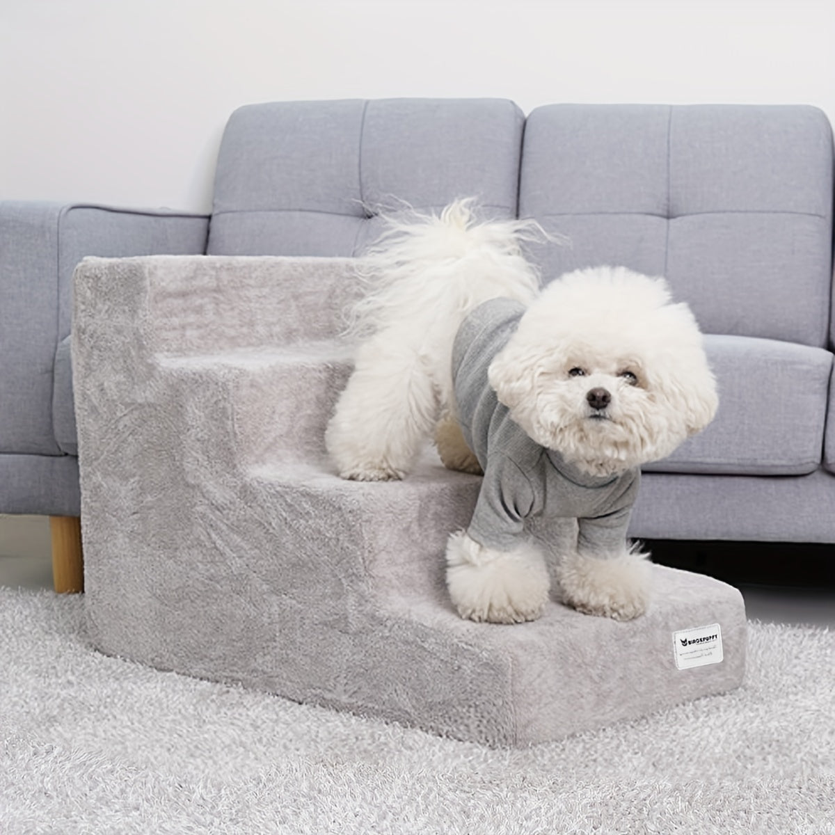 Soft & Stylish Pet Stairs 4 Steps for Bed & Sofa Accessibility