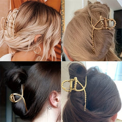 3pcs Golden Hair Claw Ponytail Holder Hair Accessories