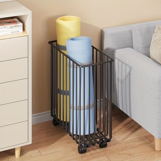 Sports Equipment Storage Rack with Wheels - Organizer for Yoga Mat and Dumbbells