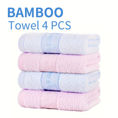 4pc Bamboo Fiber Towel Absorbent Towels for Adults & Child