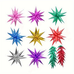 24pcs 66 04cm Explosive Star Foil Balloon Water Drop Cone Balloon
